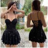 KT 7346 MAVİ PULLU ELBİSE