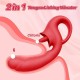 (Y3239-2) VASANA Klitoris ve G Spot Uyarıcı 2 in 1 Hareketli Orgazm Dil Vibratör - Kırmızı
