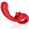 (Y3239-2) VASANA Klitoris ve G Spot Uyarıcı 2 in 1 Hareketli Orgazm Dil Vibratör - Kırmızı