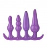 (Y0203) ANAL PLUG SET 4 Boyutlu Silikon Anal Tıkaç Kiti - Mor