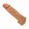 (Y1502) JOHNSON 5 CM Uzatmalı Ultra Gerçekçi Dokuda Testis Destekli Sıvı Silikon Realistik Penis Kılıfı