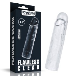 (LV314013) Uzatmalı Şeffaf Penis Kılıfı - Flawless Clear Penis Sleeve