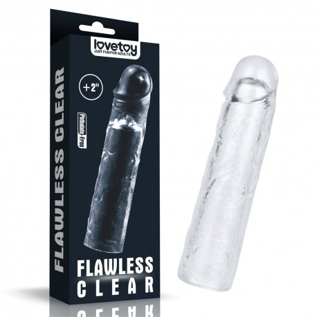 (LV314014) Uzatmalı Şeffaf Penis Kılıfı - Flawless Clear Penis Sleeve