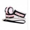 (RS2266) Pembe SiyahTasma ve Kelepçe Takım