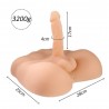 (K0034-2) Barry Büyük Boy 17 CM Ultra Realistik Penisli Anal Girişli Yarım Vücut Erkek Mastürbatör
