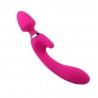 (Y1995) LEBOOM Çift Taraflı Klitoris ve G-Spot Uyarıcı Wand Massager Dildo Vibratör - Pembe