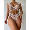 (NL3418) Nightlight Transparan Kalpli Sütyen Külot Takım