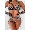 (MS2664) Eldivenli Seksi Leopar Jartiyer Takım Çok Renkli