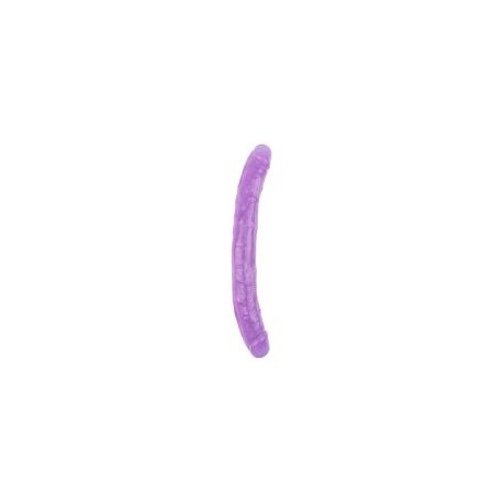 (C-CH7307)Hi-Rubber Şeffaf Jel Çift Taraflı Dildo - 32.5cm Mor