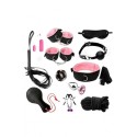 12 PARÇA SİYAH PEMBE FANTEZİ SET