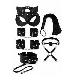 MM0604 Siyah Kedi Kız 7 Li Fetiş Set